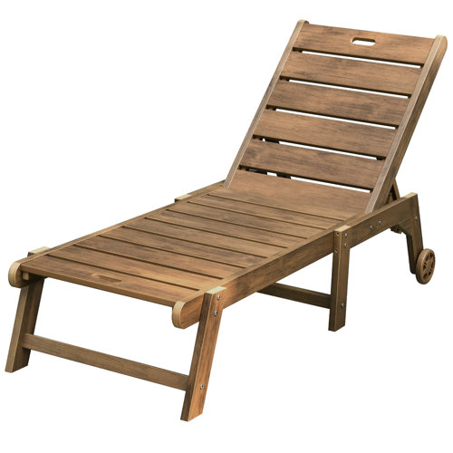 Highland Dunes Totton 77.6" Long Reclining Outdoor Chaise Lounge With